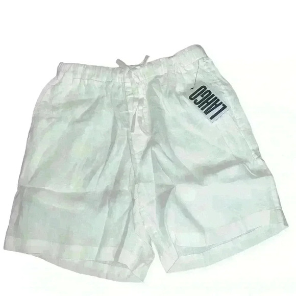 NWT Lahgo by lunya Woven Linen Shorts, Size Large*, Color White - Picture 10 of 10